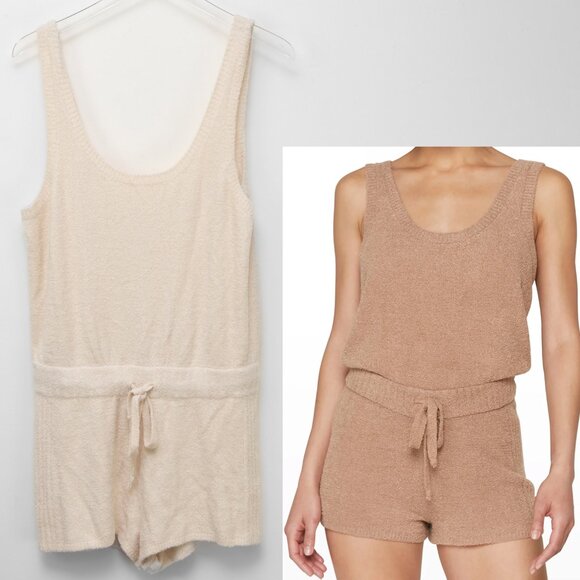 Spiritual Gangster Pants - Spiritual Gangster Serenity Romper Chenille-Like Plush Cozy Scoop Ivory Medium